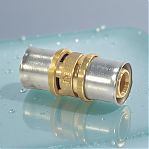 Муфта-пресс Giacomini 20х20 мм RM102Y007, прямая, соединительная, латунь