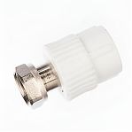 Муфта полипропиленовая Pro Aqua 20-3/4" комбинированная, с накидной гайкой белая