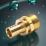 Переходник аксиальный Gappo 20-R 1/2" НР G1307.2004, соединительный, латунь