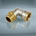 Угольник 90 гр. резьбовой TST 1/2"-1/2", НР-ВР,  TST.132.0303, с ограничителем, латунь