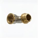 Угольник 90 гр. резьбовой TST 1/2"-1/2", НР-ВР,  TST.132.0303, с ограничителем, латунь