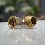 Угольник 90 гр. резьбовой TST 1/2"-1/2", НР-ВР,  TST.132.0303, с ограничителем, латунь
