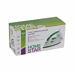 Утюг HomeStar HS-4001 4837, 2000 Вт, подошва с тефлоновым покрытием, бело-зеленый