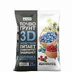 Почвогрунт Гера 3D 3 действия, для лесных ягод: голубика, брусника, клюква,  25 л
