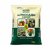 Почвогрунт Гера Keva Bioterra для рассады и овощей, содержит биогумус, 10 л