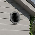 Решетка вентиляционная Era 15РКН, наружная, d 150 мм, пластик, круглая, серая