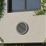 Решетка вентиляционная Era 15РКН, наружная, d 150 мм, пластик, круглая, серая