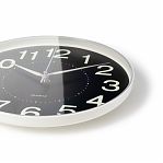 Часы настенные Рубин Светящиеся 2520-007, кварцевый механизм, плавный ход, цвет белый с черным