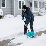 Лопата для снега Palisad Luxe 61691, алюминиевая рукоятка, поликарбонат