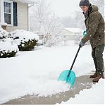 Лопата для снега Palisad Luxe 61691, алюминиевая рукоятка, поликарбонат