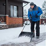 Лопата для снега ЦентроИнструмент Finland Lux Quality 2544, металлическая рукоятка, пластик, скрепер