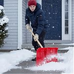 Лопата для снега Сибин ЛП-380, 421832, закругленная форма ковша, без черенка, пластик