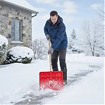 Лопата для снега Сибин ЛП-380, 421832, закругленная форма ковша, без черенка, пластик