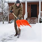 Лопата для снега Сибин ЛП-410, 421834, закругленная форма ковша, без черенка, пластик