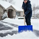 Лопата для снега Сибин ЛП-500, 421835, закругленная форма ковша, без черенка, пластик