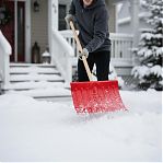 Лопата для снега Сибин 421841, алюминиевая, с деревянным черенком, 430 мм