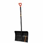 Лопата для снега  ЦентроИнструмент Finland 1358-Ч с металлической пластиной, деревянный черенок, пластик