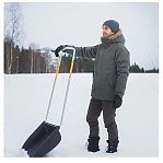 Лопата для снега Fiskars Snow Xpert 143021 с металлической пластиной, алюминиевая рукоятка, пластик, скрепер