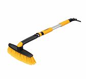 Щетка-сметка для снега Denzel 55326 со скребком, телескопическая, автомобильная, пластик, 750-1120 мм