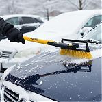 Щетка-сметка для снега Denzel 55308, со скребком, автомобильная, пластик, алюминий, 900-1200 мм