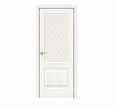 Дверь межкомнатная Прима-3 White Dreamline White Crystal ДO70, 153-0204 со стеклом 2000 x 700 мм
