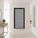 Дверь металлическая Bravo Эконом Optim 033-2714, серый клен, антик медный, 205х86 L