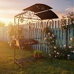 Мангал стальной Вегас, с дровницей и подвесом для казана, 1050х1500х2200 мм