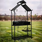 Мангал кованый Имение, для дачи и шашлыка, сталь, с крышей, ширина 40 см