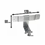 Опора скользящая для стропил KUCIS-120, 40х120 мм, открытая, оцинкованная сталь