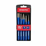 Набор кернеров и зубил Workpro WP201303, сталь, шестигранный стержень, 5 шт
