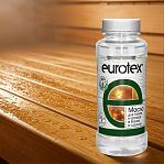 Масло для древесины Eurotex для полов и полков в банях и саунах, матовое, Бесцветный, 0.25 л