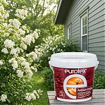 Защитно-декоративное покрытие Eurotex Аквалазурь для древесины, полуглянцевый блеск, Утренний туман, 0.9 кг