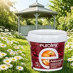 Защитно-декоративное покрытие Eurotex Аквалазурь для древесины, полуглянцевый блеск, Олива, 0.9 кг