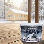 Антисептик Акватекс Сканди для дерева, кроющий Карамель, полуматовое покрытие, 9 л