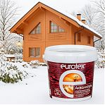 Защитно-декоративное покрытие Eurotex Аквалазурь для древесины, полуглянцевый блеск, Калужница, 0.9 кг