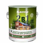 Защитно-декоративное покрытие для древесины Акватекс 2 в 1, полуматовый блеск, Белый, 2.7 л
