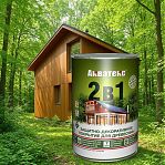 Защитно-декоративное покрытие для древесины Акватекс 2 в 1, полуматовый блеск, Тик, 0.8 л