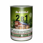 Защитно-декоративное покрытие для древесины Акватекс 2 в 1, полуматовый блеск, Тик, 0.8 л