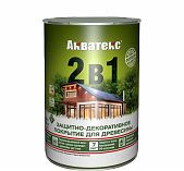 Защитно-декоративное покрытие для древесины Акватекс 2 в 1, полуматовый блеск, Тик, 0.8 л
