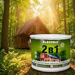 Защитно-декоративное покрытие для древесины Акватекс 2 в 1, полуматовый блеск, Тик, 9 л