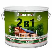 Защитно-декоративное покрытие для древесины Акватекс 2 в 1, полуматовый блеск, Тик, 9 л