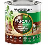 Масло Здоровый Дом для террас и деревянных полов, средство для защиты древесины, Тик, 0.75 л