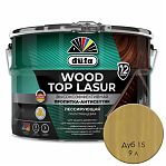 Пропитка-антисептик Dufa Wood Top Lasur 15 для защиты древесины, полуглянцевый блеск, Дуб, 9 л