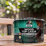 Пропитка-антисептик Dufa Wood Top Lasur 15 для защиты древесины, полуглянцевый блеск, Дуб, 9 л