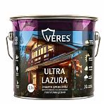 Пропитка декоративная VERES Ультра Лазурь № 4 Орех, защита древесины, полуглянцевый, 2.7 л