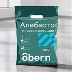 Алебастр быстротвердеющий Obern 0024055, Е100, гипсовое вяжущее, 1 кг