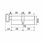 Цилиндровый механизм Стандарт МАХ 70АВ, цвет старая бронза, ключ-вертушка, для всех типов дверей