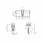Цилиндровый механизм Apecs SM-80(30/50)-NI, 5 ключей, для всех типов дверей, латунь