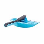 Комплект для уборки AZUR Клип, щетка-сметка, совок с резинкой, полипропилен, цвет в ассортименте