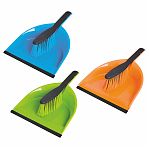 Комплект для уборки AZUR Клип, щетка-сметка, совок с резинкой, полипропилен, цвет в ассортименте